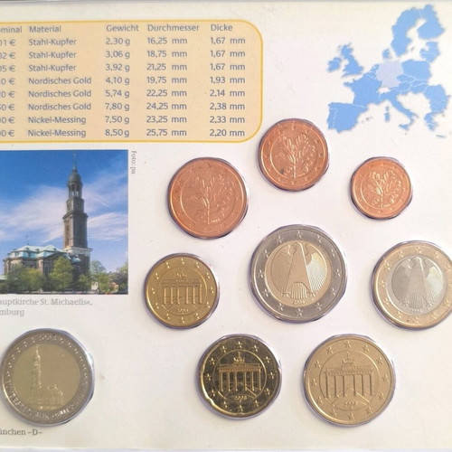 Official Germany 2008 coin set with extra 2€ souvenir sealed new