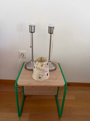 IKEA metal table lamps set of 2 used with retro lampshade gift