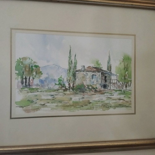 Signed painting like new with frame 43x36