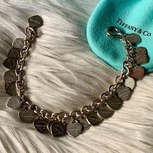 Tiffany & Co Return to Tiffany Heart Charm Bracelet 925 Silver used
