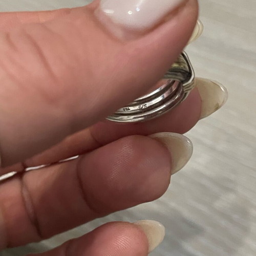 Silver gold ring 925 750 used, size 56