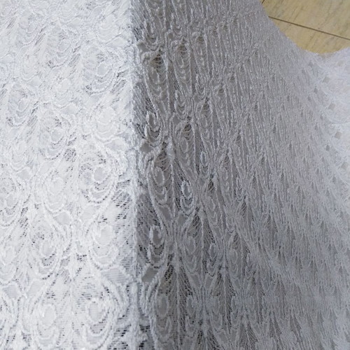 Curtain fabric lace white new, sold by the meter