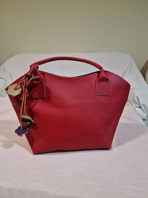 Women's leather handbag new, red