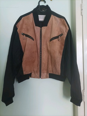 Jacket camel women's used, small medium, black and brown