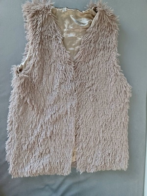 Fur vest beige like new, size M
