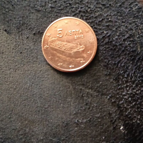 Collectible 5 Cents Euro Coin 2002 like new, Greek tanker