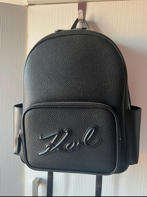 Karl Lagerfeld backpack large with tablet pocket like new, black