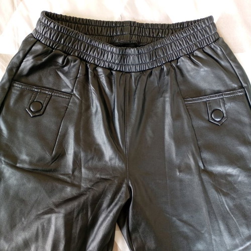 Women's leather pants used, black, size L