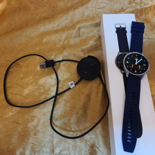 Xiaomi Watch Color smartwatch, silver with blue strap