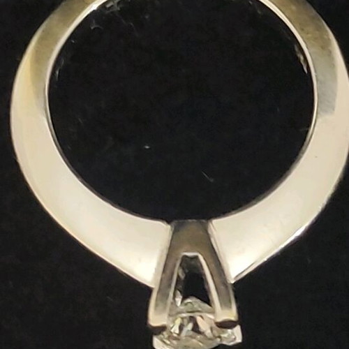White gold solitaire ring used with 0.41 carat diamond and G.I.A. certificate