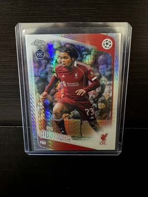 2025 Topps Chrome UEFA Club Competitions Prism Refractor Rio Ngumoha Rookie RC like new