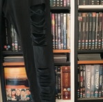 Romwe μαύρο κολάν size L με σκισίματα σαν καινούργιο