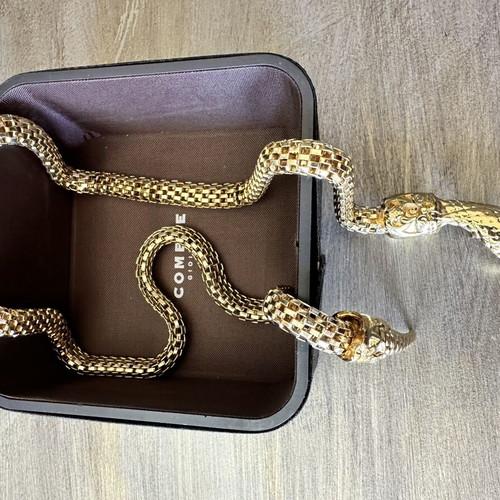 Gold metal necklace Roberto Gavalli design like new
