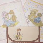 Vintage pack of 2 cloths and fabric folder, new