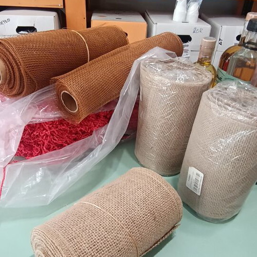 Wicker baskets new, set with various sizes and packaging materials