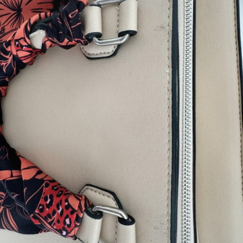 Bershka handbag used, beige with scarf on handle