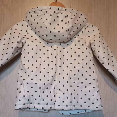 Zara waterproof jacket for girls, size 110, like new, white
