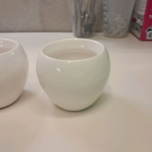 Small flower pots used, white glossy