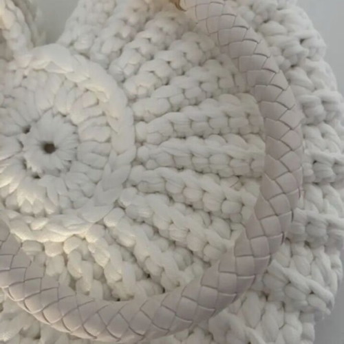 Suelo Bag handmade, new, shoulder, white, 26x26 cm