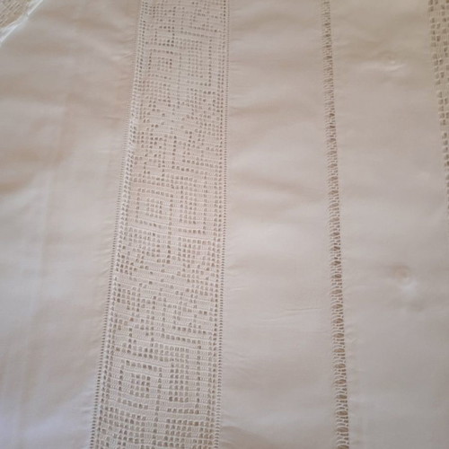 Vintage bridal handmade sheet with 4 handmade pillowcases