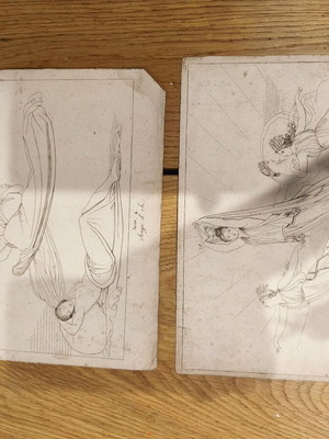 Engravings set used, 2 pieces