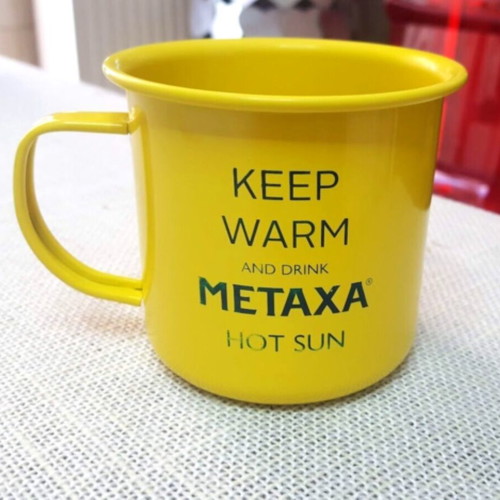 Metaxa metal mug used in excellent condition