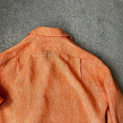 Polo Ralph Lauren Orange Custom Fit Linen Shirt S like new