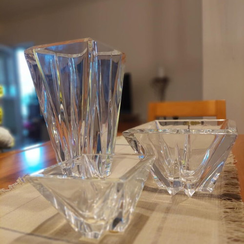 Rogaska crystal set unused with vases and fondue dishes