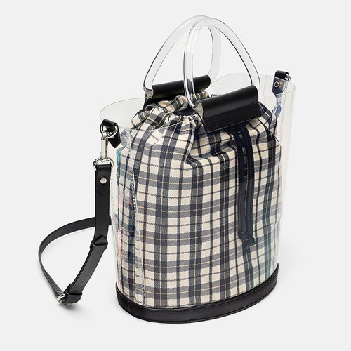 Zara crossbody bag new with transparent design and inner checkered pouch