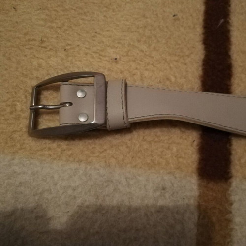 Synthetic leather belt like new, 95 cm length, beige