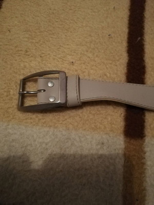 Synthetic leather belt like new, 95 cm length, beige