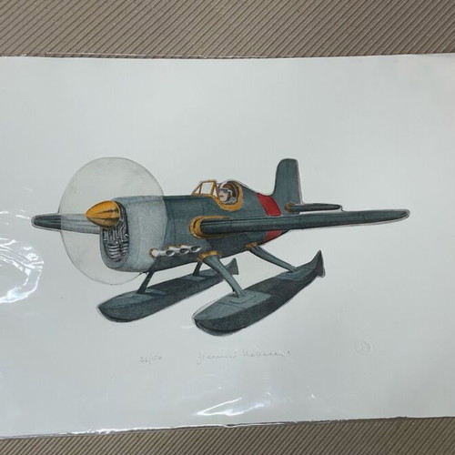 Airplane chalcography like new, 34.6x50cm