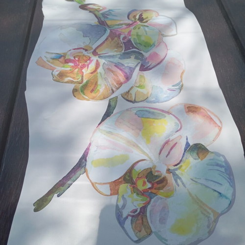 Wall sticker orchid flower new, sticky brand, 49cm x 26cm