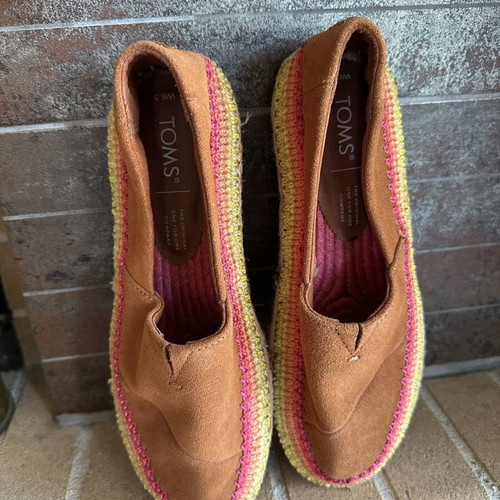 Toms Alpargata suede espadrilles size 37 new, brown
