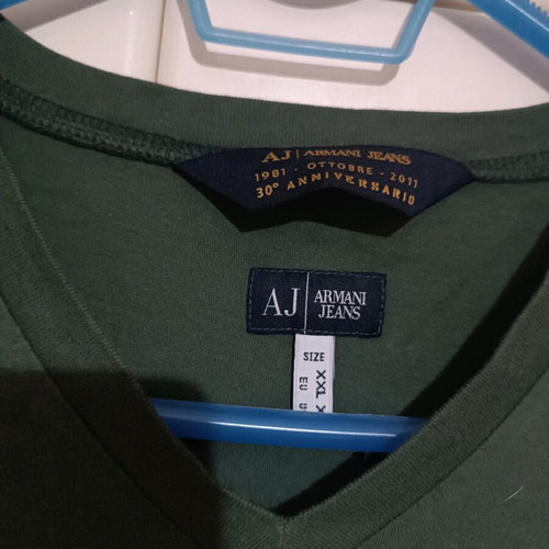 Armani Jeans long-sleeve shirt used, green, XXL