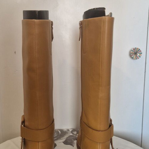 Fitflop leather tall boots used, tan/mustard color, size 39