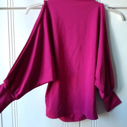 Blouse with open back and sleeve openings, size XS