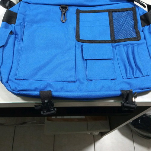 Messenger bag new blue shoulder with durable material and pockets