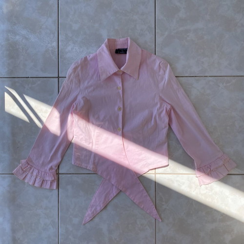 Pink cropped blouse like new, size XS