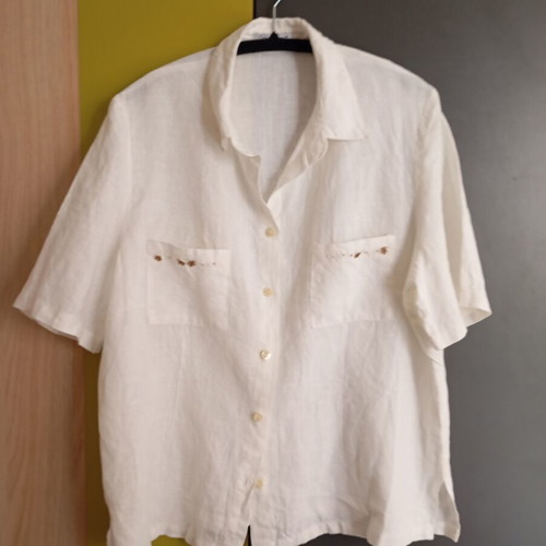 Linen women's shirt size L/XL, white