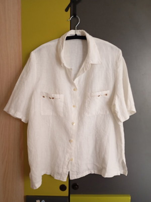 Linen women's shirt size L/XL, white