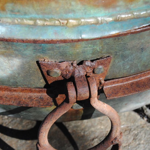 Monastic copper cauldron over 200 years old used