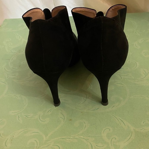 Suede ankle boots used, size 39, black with 8cm heel