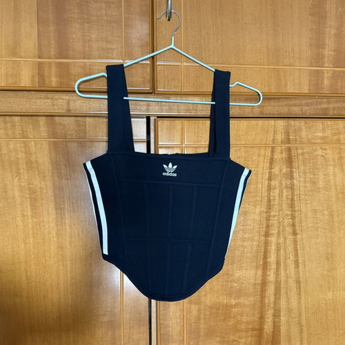 Adidas Corset crop top new with tags, black and white