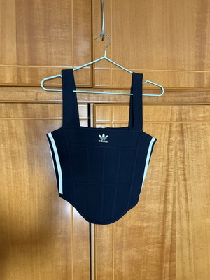 Adidas Corset crop top new with tags, black and white