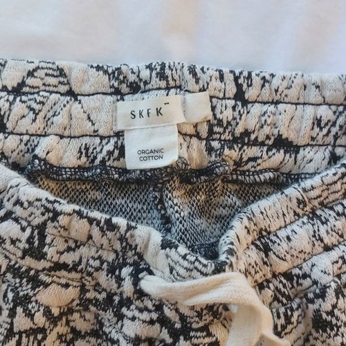 Skfk jacket and pants set used, organic cotton, ecru with black
