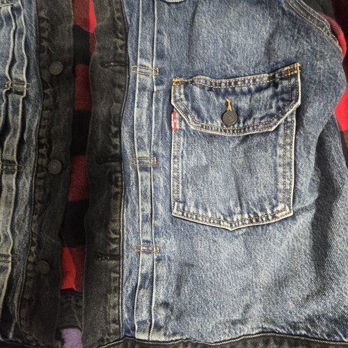 Levi's Premium Big E Type 2 Hybrid Trucker Jean Jacket Woodsman Denim size L