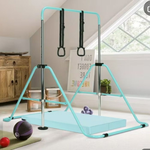 Adjustable Gymnastics Bar for Home Use with Handle and Mat, New, Ideal for Kids