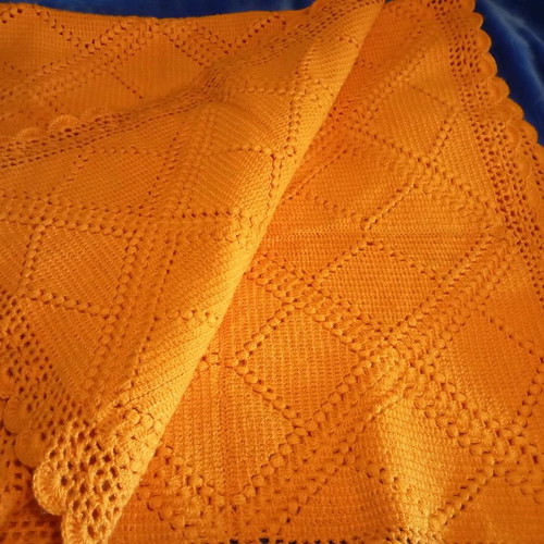 Woolen handmade blanket like new, 200x200 cm, heavy