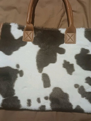 Shein women's handbag new with white and brown faux fur